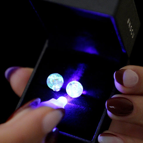 Rosewater | .925 Sterling Silver | Firefly Glass Stud Earrings